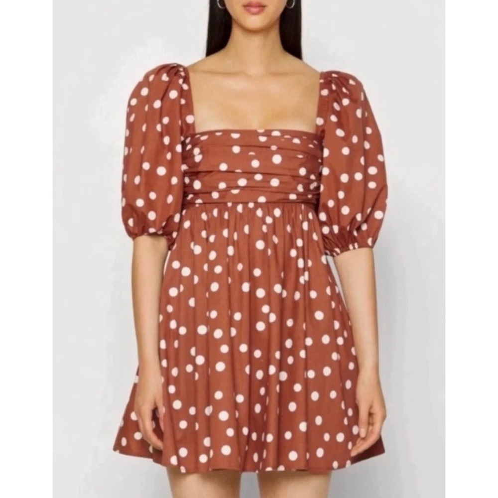Abercrombie Emerson Brown Polka Dot Mini Dress - Picture 7 of 8